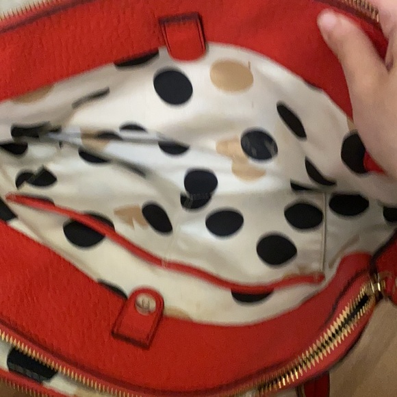 Kate spade / red leather tote satchel bag  #KateSpade #designerbag #RedHandbag - Picture 3 of 6